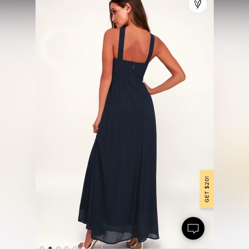 Elegant Navy Blue Evening Gown - Picture 3 of 7